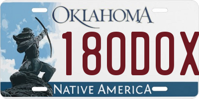 OK license plate 180DOX