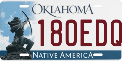 OK license plate 180EDQ