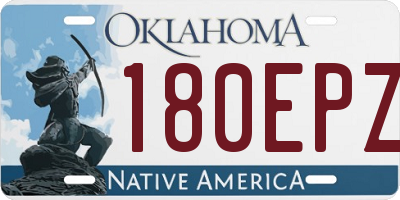 OK license plate 180EPZ