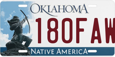 OK license plate 180FAW