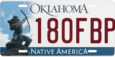 OK license plate 180FBP
