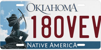 OK license plate 180VEV