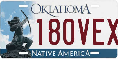 OK license plate 180VEX