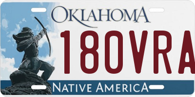 OK license plate 180VRA