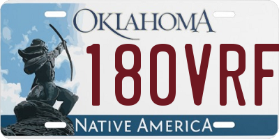 OK license plate 180VRF