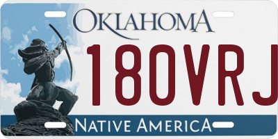 OK license plate 180VRJ
