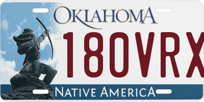 OK license plate 180VRX