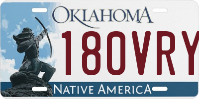 OK license plate 180VRY