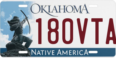 OK license plate 180VTA