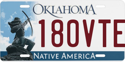 OK license plate 180VTE