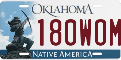 OK license plate 180WOM