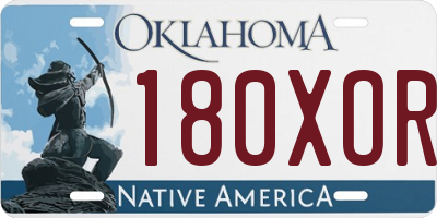 OK license plate 180XOR