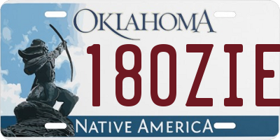 OK license plate 180ZIE