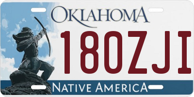 OK license plate 180ZJI