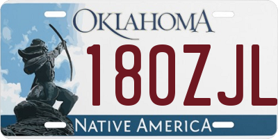 OK license plate 180ZJL