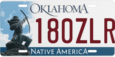 OK license plate 180ZLR
