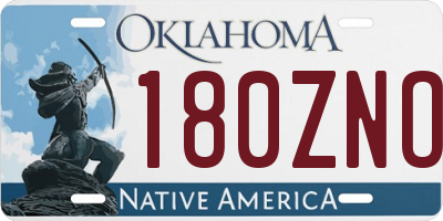 OK license plate 180ZNO