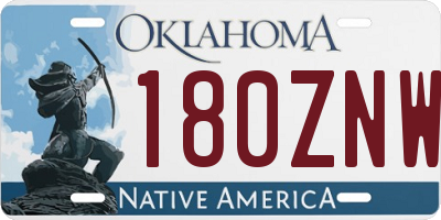 OK license plate 180ZNW