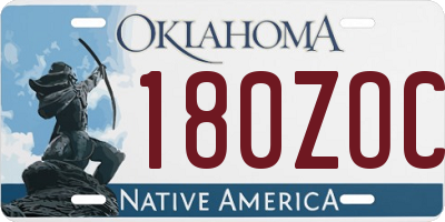 OK license plate 180ZOC