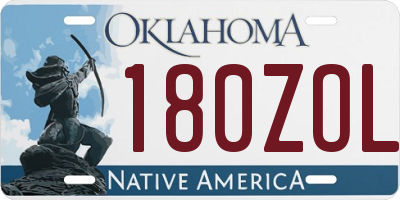 OK license plate 180ZOL
