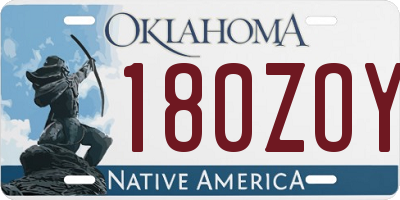 OK license plate 180ZOY