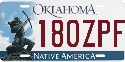 OK license plate 180ZPF