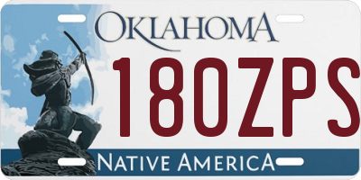 OK license plate 180ZPS