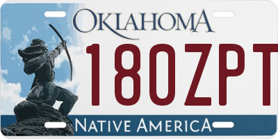 OK license plate 180ZPT