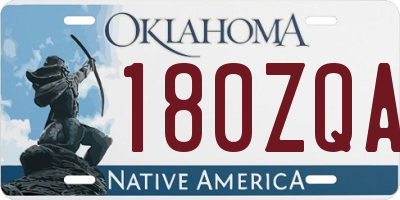 OK license plate 180ZQA