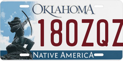 OK license plate 180ZQZ