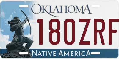 OK license plate 180ZRF