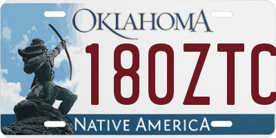 OK license plate 180ZTC