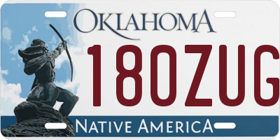 OK license plate 180ZUG