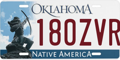 OK license plate 180ZVR