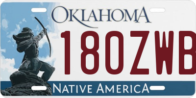 OK license plate 180ZWB