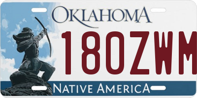 OK license plate 180ZWM