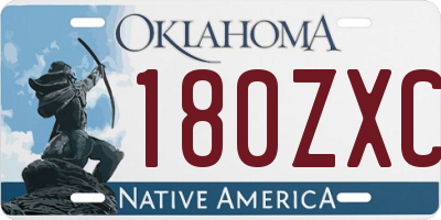 OK license plate 180ZXC