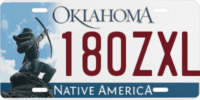 OK license plate 180ZXL