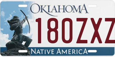 OK license plate 180ZXZ