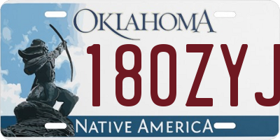 OK license plate 180ZYJ