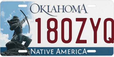 OK license plate 180ZYQ