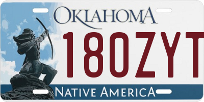 OK license plate 180ZYT