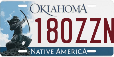 OK license plate 180ZZN