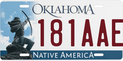 OK license plate 181AAE