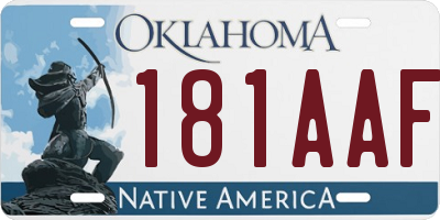 OK license plate 181AAF