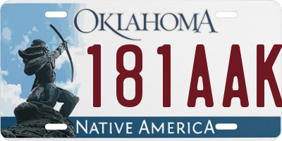 OK license plate 181AAK