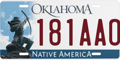 OK license plate 181AAO