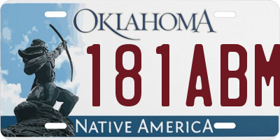 OK license plate 181ABM