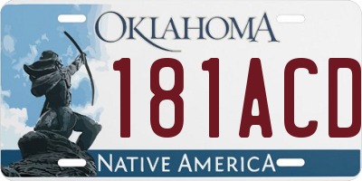 OK license plate 181ACD