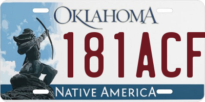 OK license plate 181ACF